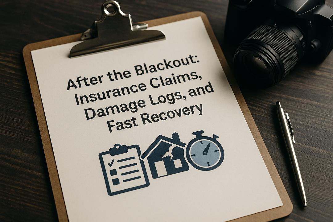 After the Blackout: Insurance Claims, Damage Logs, and Fast Recovery