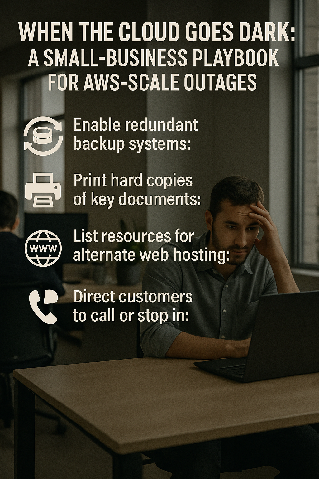 When the Cloud Goes Dark: A Small-Business Playbook for AWS-Scale Outages