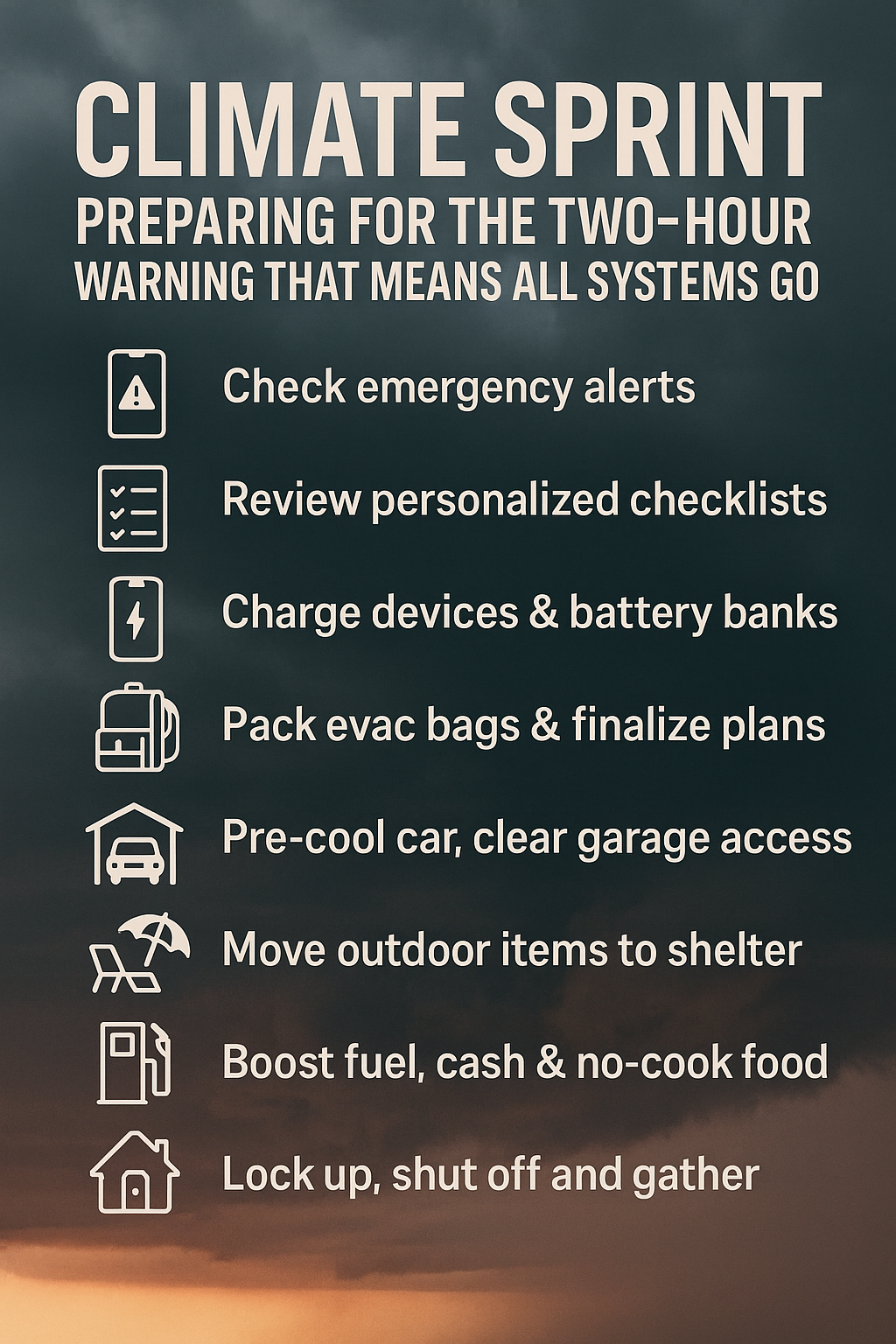 Climate Sprint: Preparing For The Two-Hour Warning That Means All Systems Go