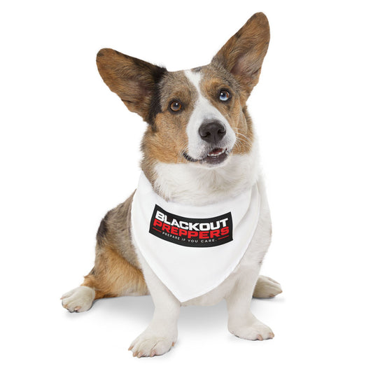 Blackout Preppers Pet Bandana Collar, White