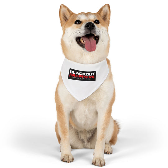 Blackout Preppers Pet Bandana Collar, White