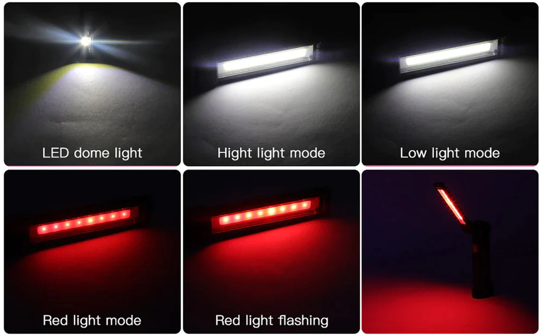 Rechargeable LED COB Work Light – Bright Mechanic Flashlight with Magnetic Base