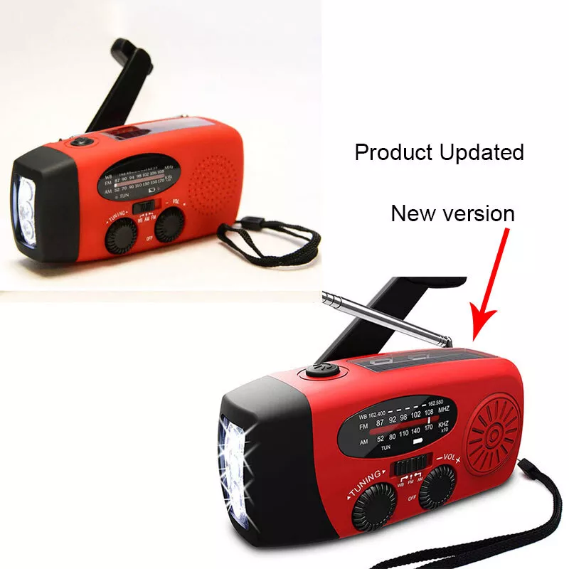 Emergency Hand-Crank & Solar Radio with Flashlight | 1000mAh