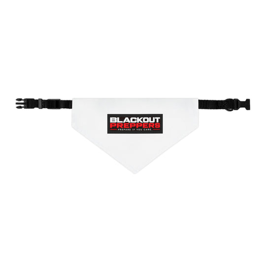 Blackout Preppers Pet Bandana Collar, White