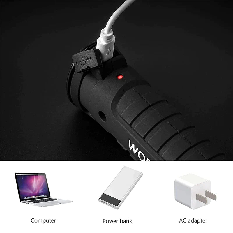 Rechargeable LED COB Work Light – Bright Mechanic Flashlight with Magnetic Base