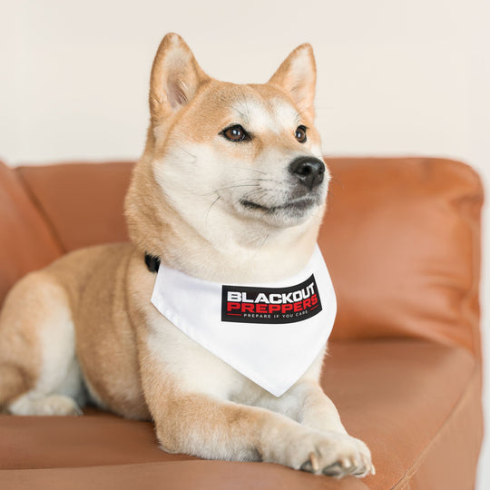 Blackout Preppers Pet Bandana Collar, White