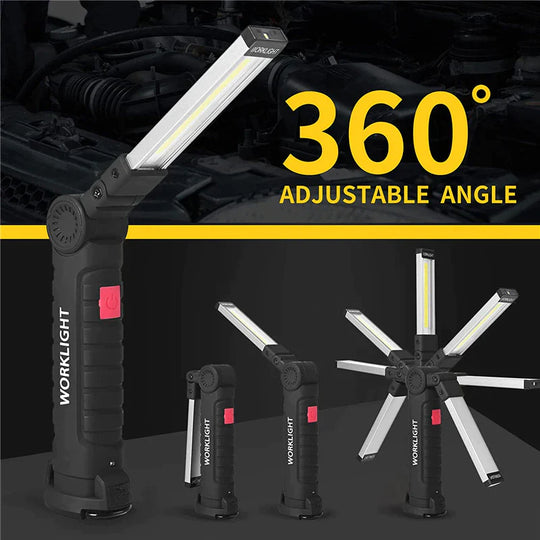 Rechargeable LED COB Work Light – Bright Mechanic Flashlight with Magnetic Base