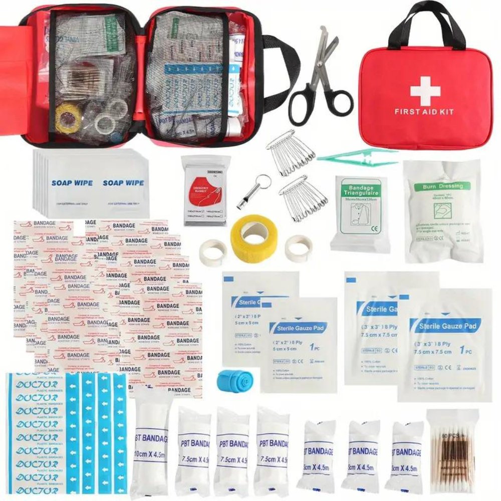 173-Piece Portable First Aid Kit for Home, Car & Travel