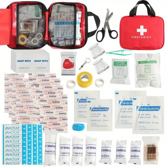 173-Piece Portable First Aid Kit for Home, Car & Travel