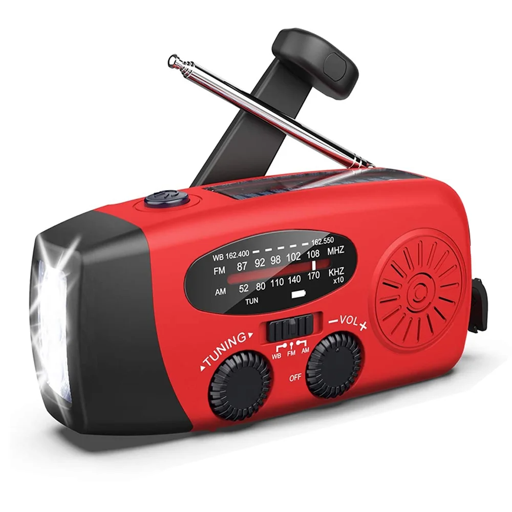 Emergency Hand-Crank & Solar Radio with Flashlight | 1000mAh
