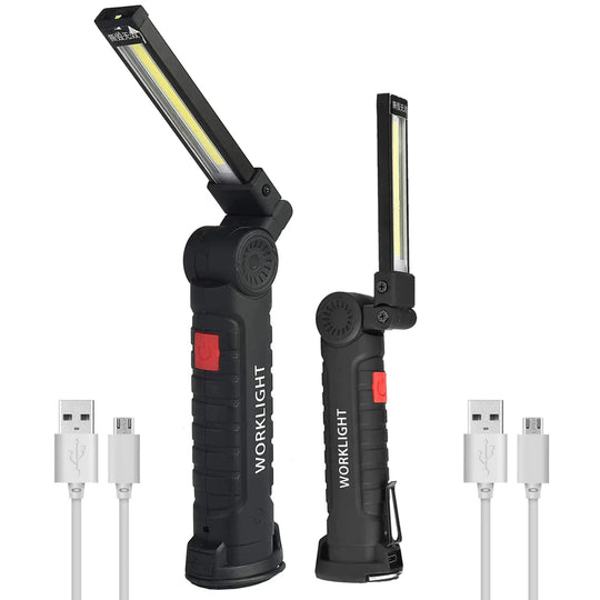 Rechargeable LED COB Work Light – Bright Mechanic Flashlight with Magnetic Base
