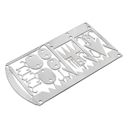 22 in 1 Camping Survival Card Multitool Hook Fork Saw for Outdoor Hunting Multifunctional Survival Tool Fishing Tackle Hook Card